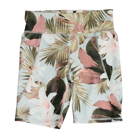 Old Navy Bike Shorts Girls Size L Large 10-12 Floral Botanica Athletic Active - Picture 1 of 4